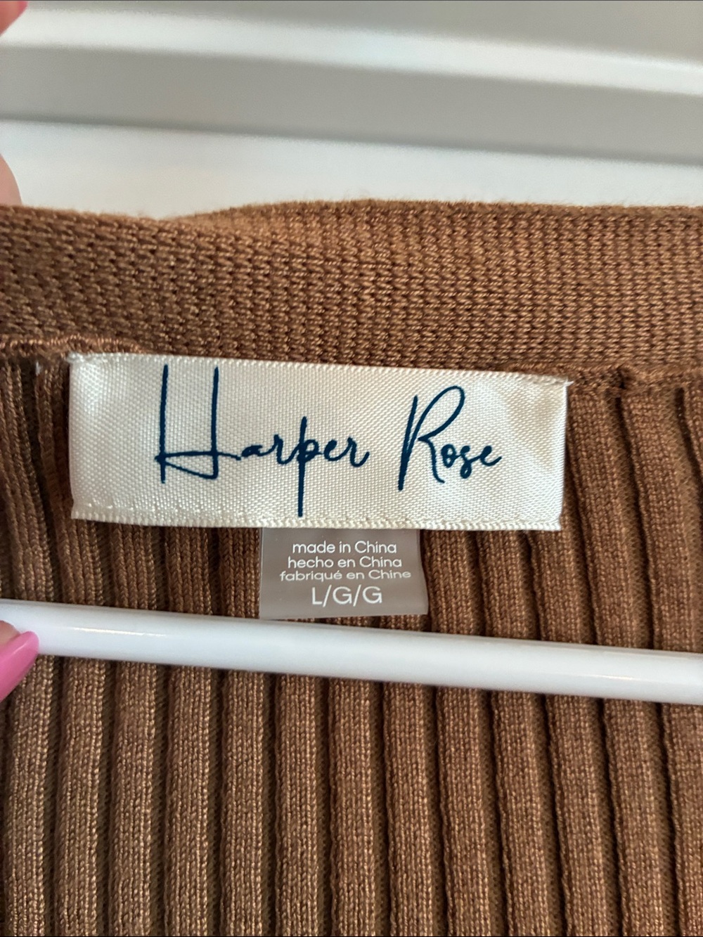 Neutral Old Money Harper Rose Ribbed Knit Button Accent Maxi Dress Size L - Picture 2 of 6